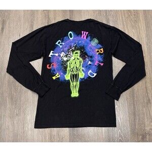 Astroworld 2018 Shirt Mens Small Black Long Sleeve Travis Scott Cactus Jack